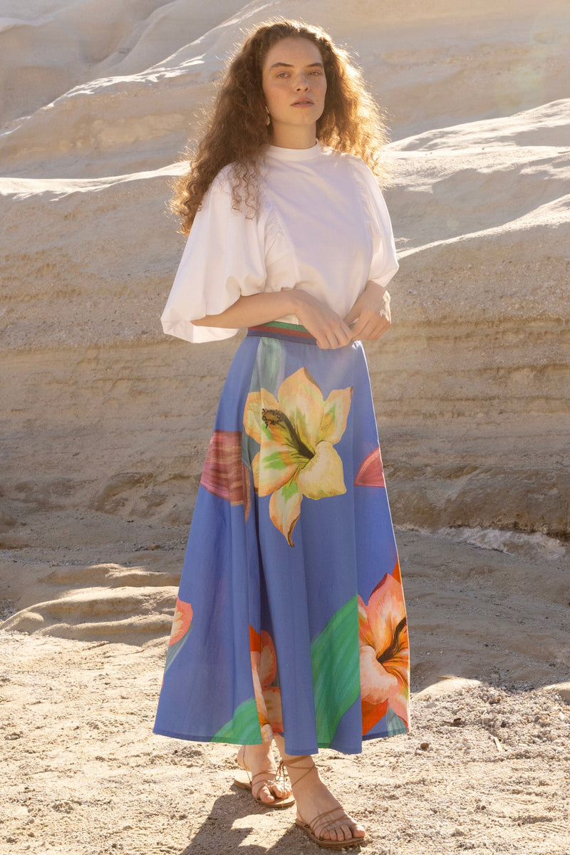 Swing Skirt- Hibiscus Blue