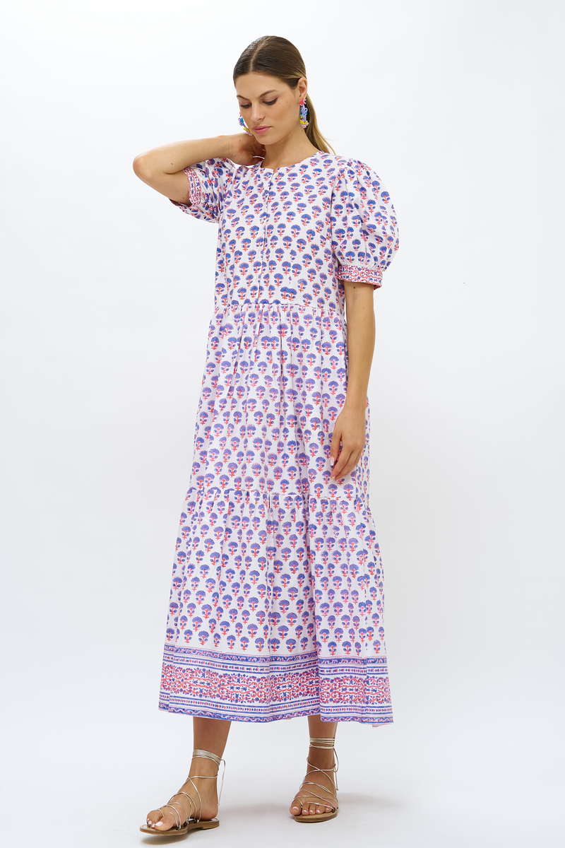 Button Cuff Sleeve Maxi- Alsace Peri