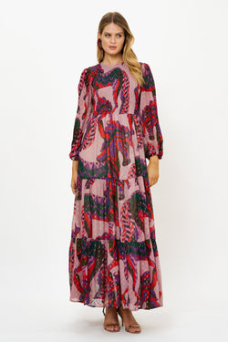 Smocked Top Maxi- Arabia Crimson