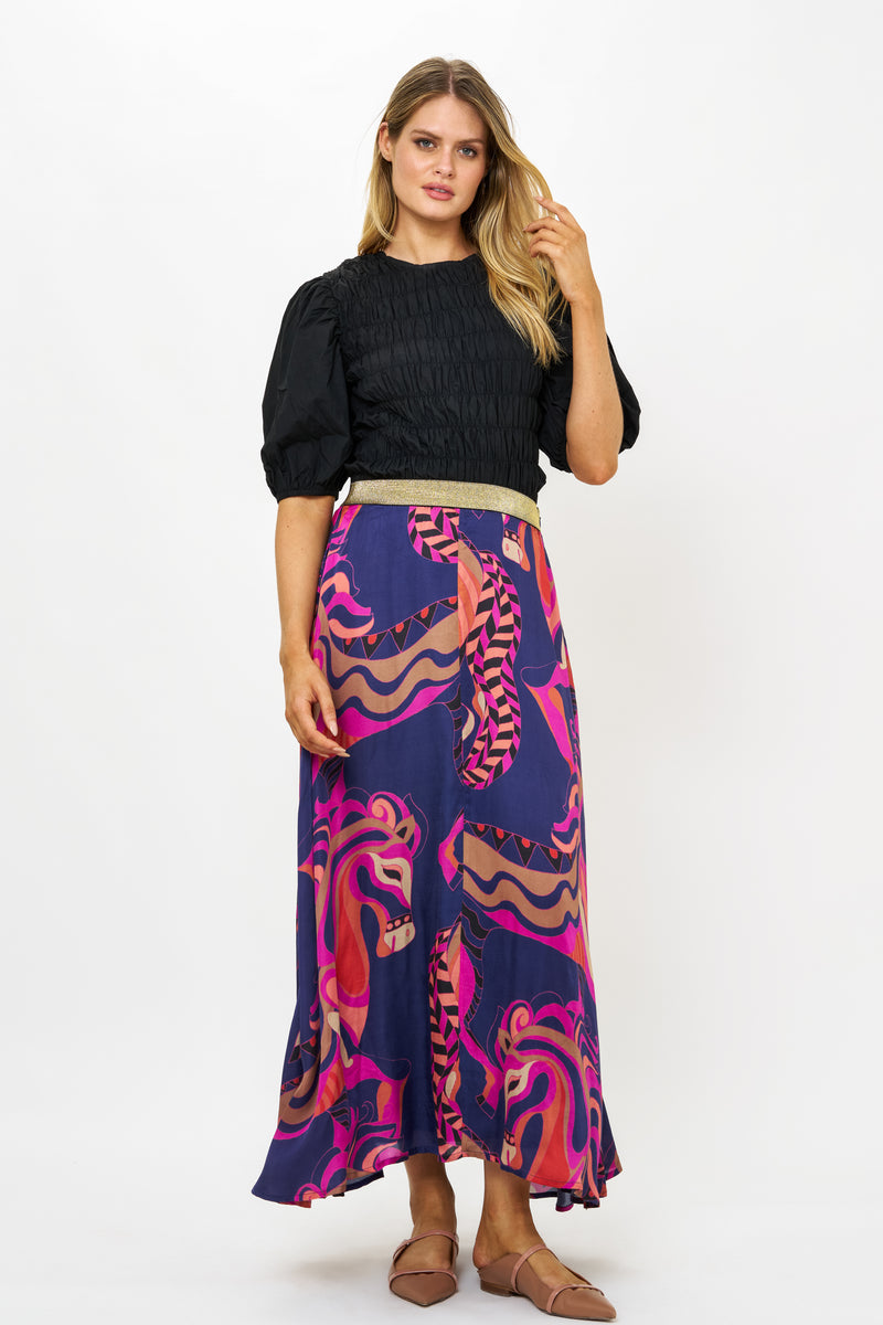 Swing Skirt- Arabia Navy