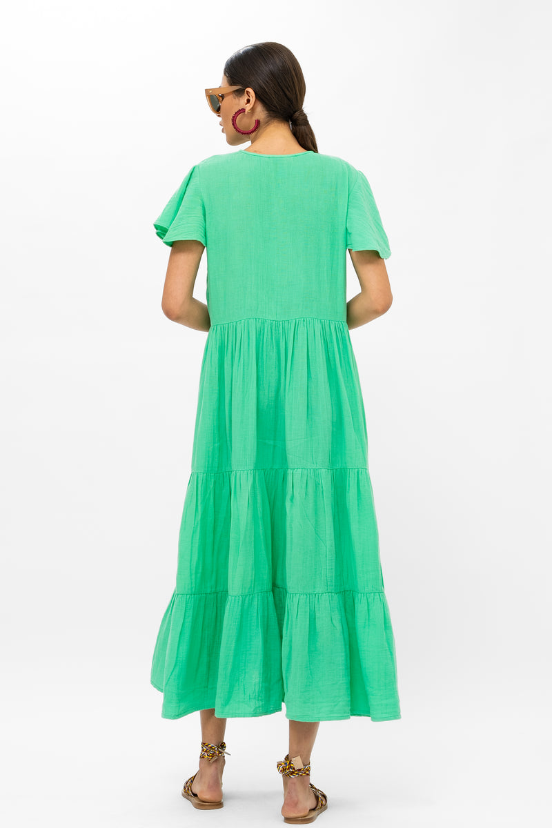 V-Neck Maxi- Bahama Green