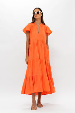 V-Neck Maxi- Bahama Orange