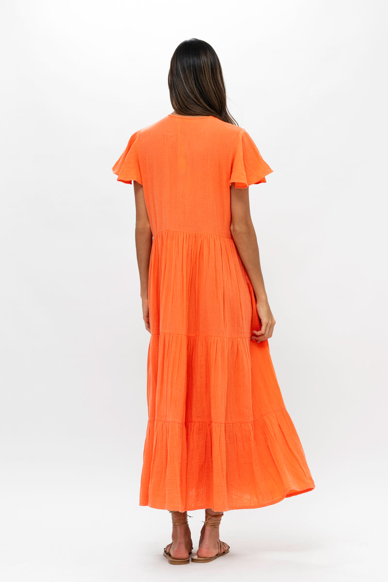 V-Neck Maxi- Bahama Orange