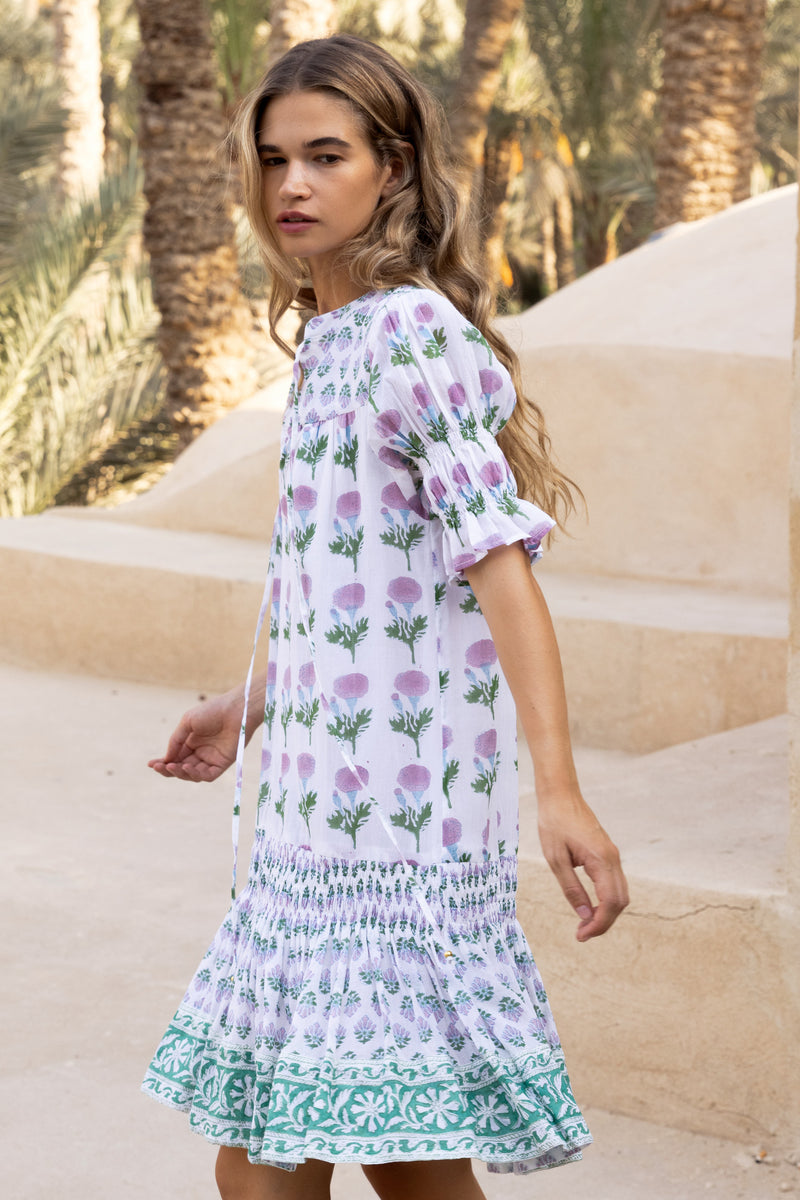 Smocked Drop Mini- Bloom Lilac