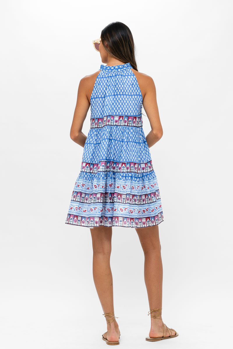 Sleeveless Tiered Short- Campania Blue