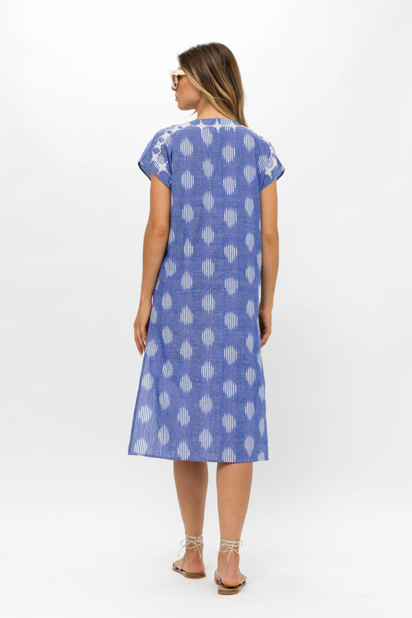 Kaftan Midi- Chatham Blue