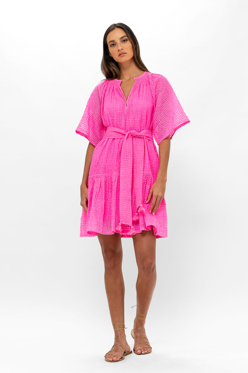 Raglan Belted Mini- Delray Pink