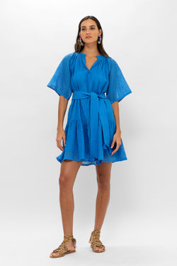 Raglan Belted Mini- Delray Blue