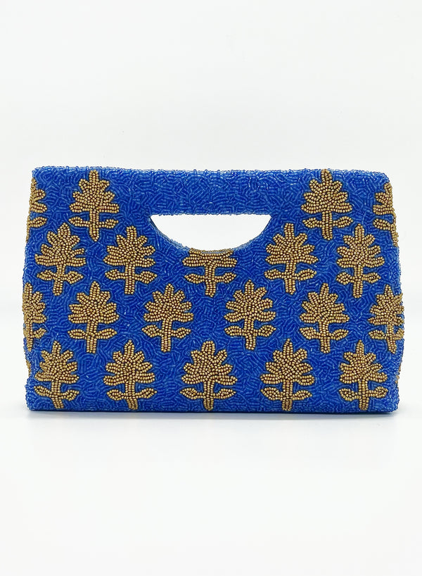 Beaded Handbag- Fern Blue