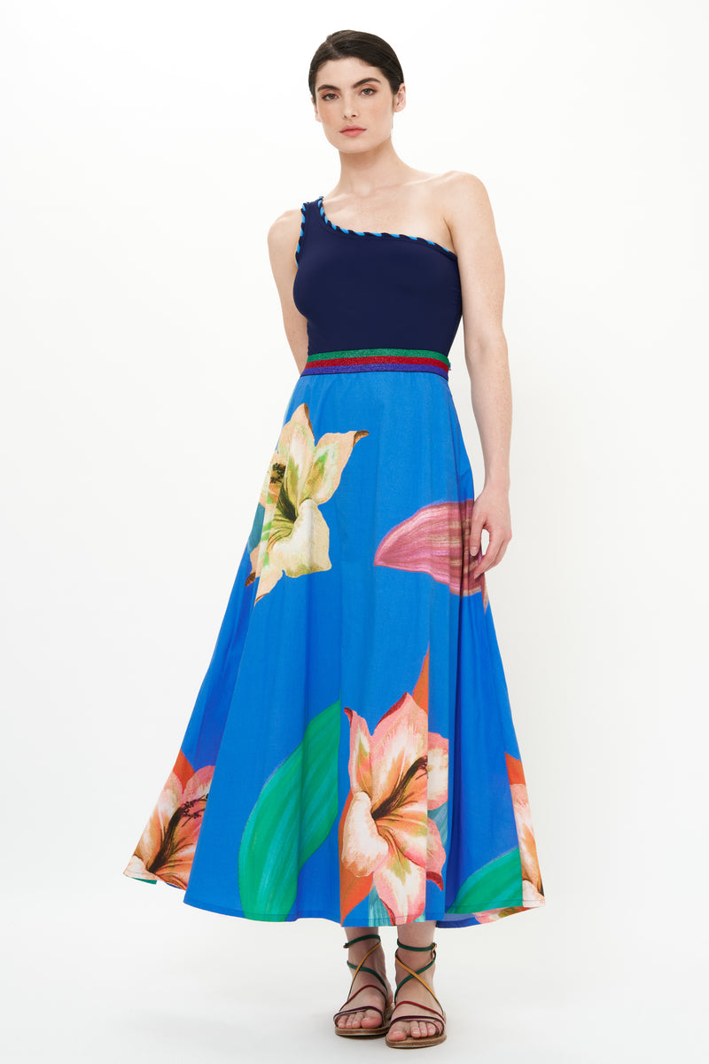 Swing Skirt- Hibiscus Blue