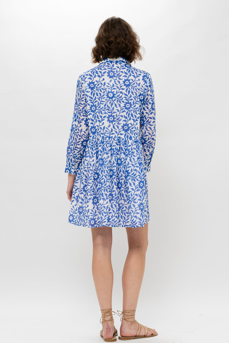 Long Sleeve Shirt Dress Mini- Jakarta Peri