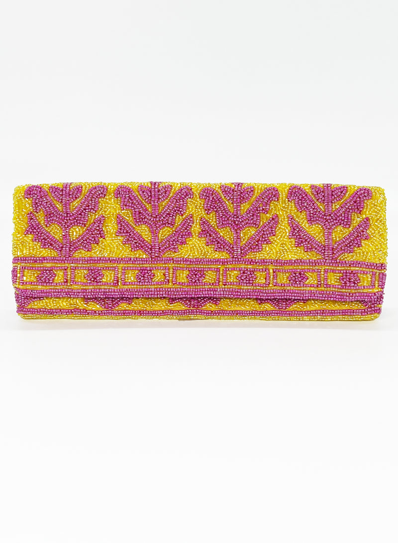 Beaded Clutch- Marigold Yellow