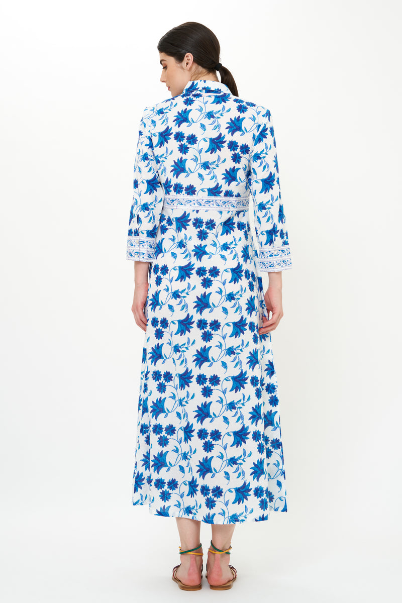 Shirt Dress Maxi- Marion Blue