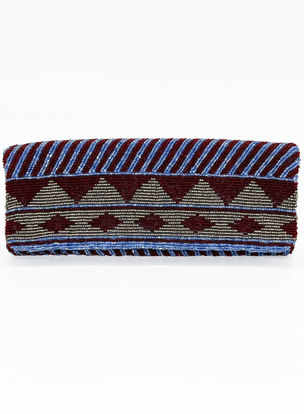 Beaded Clutch- Mezcal Maroon Gold