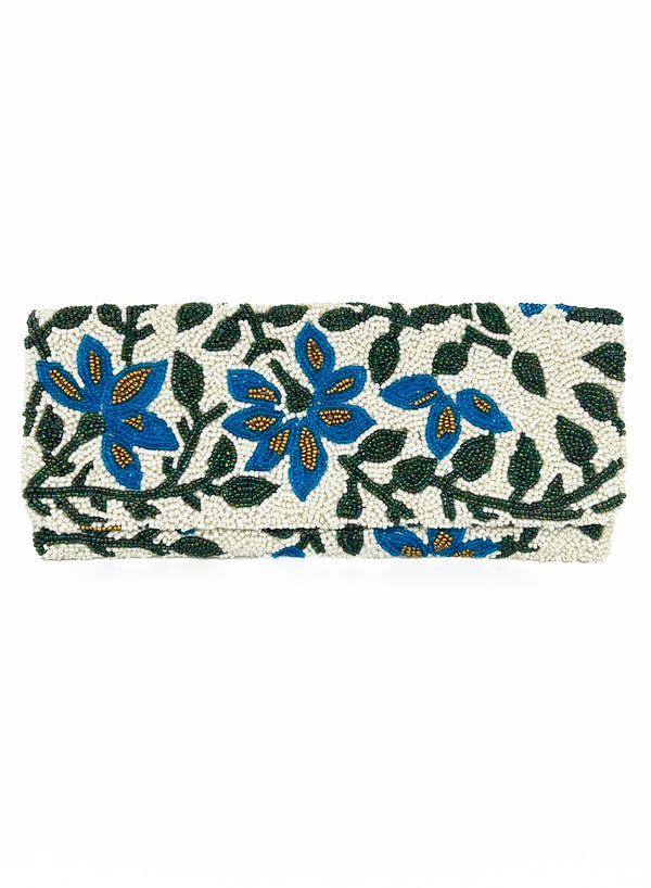 Beaded Clutch- Mondavi Blue Green