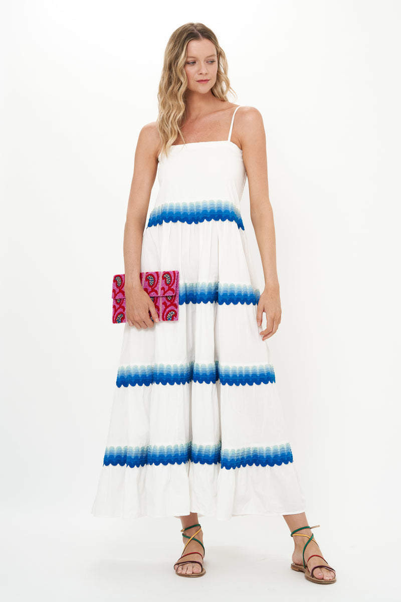 Smocked Back Maxi- Pacifica Blue