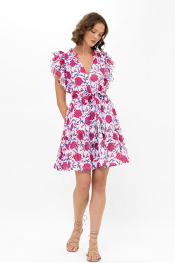 Flirty Ruffle Hem- Poppy Raspberry