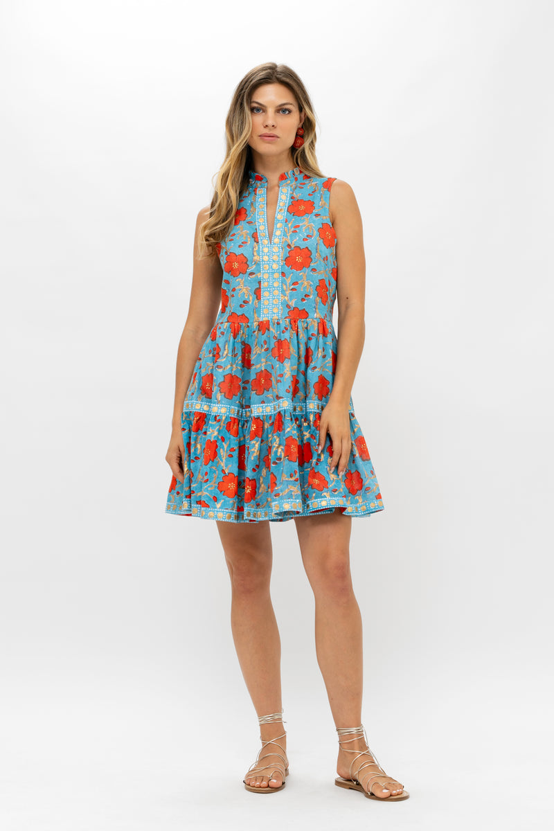 Yoke Dress- Poppy Red