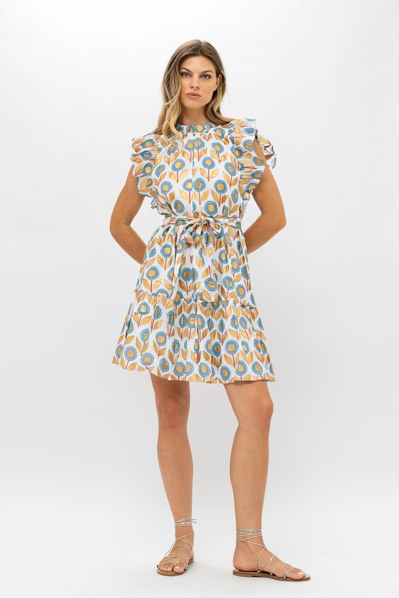 Flirty Ruffle Hem- Touraine Blue