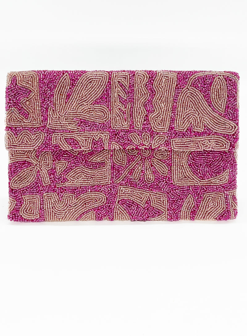 Beaded Envelope- Twiggy Pink