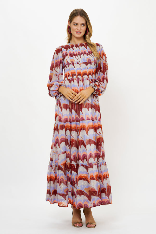 Smocked Top Maxi- Venice Cognac