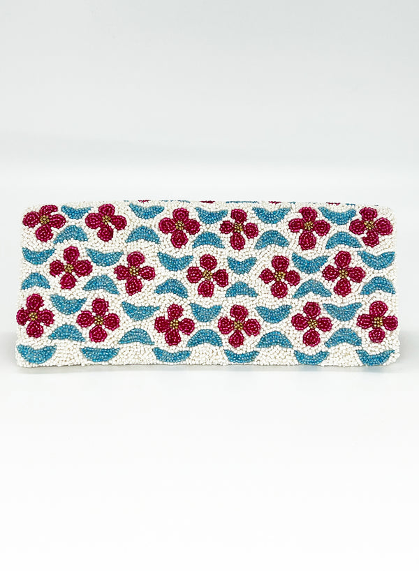 Beaded Clutch- Veranda Pink Peri