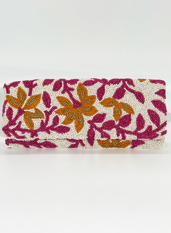 Beaded Clutch- Mondavi Orange