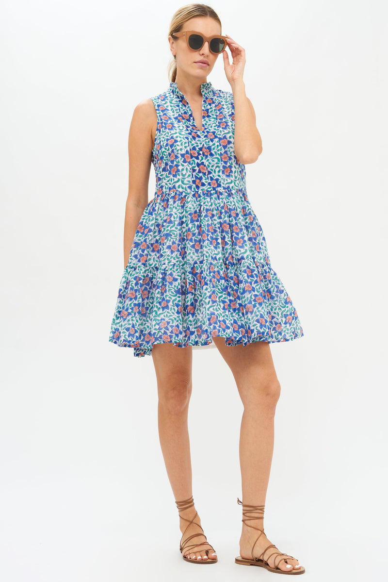 Yoke Dress- Jardin Blue